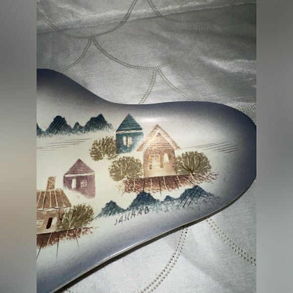 SASCHA B BRASTOFF MID-CENTURY‎ MCM ASHTRAY, DISH - ROOFTOPS - SIGNED - Picture 4 of 14